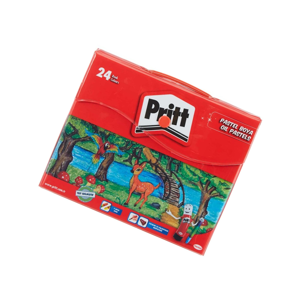 Маслени пастели PRITT 24 цвята в пластмасова чанта