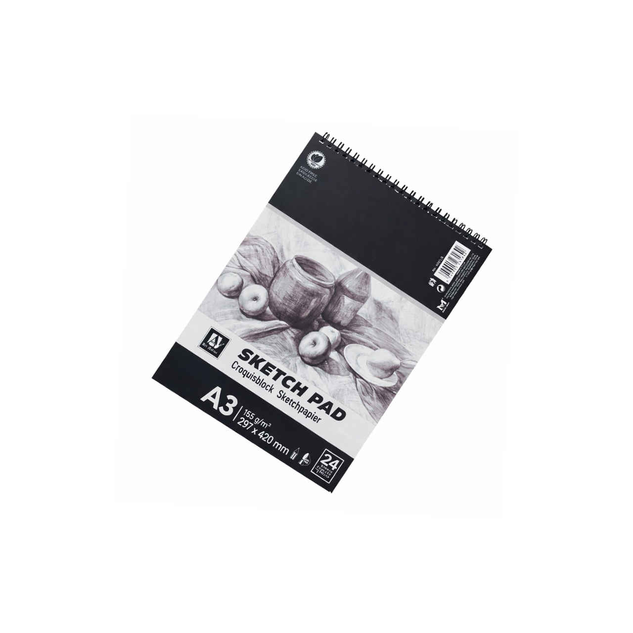 Скицник A3 Sketch Pad 160 гр 24 листа за професионално рисуване и скици