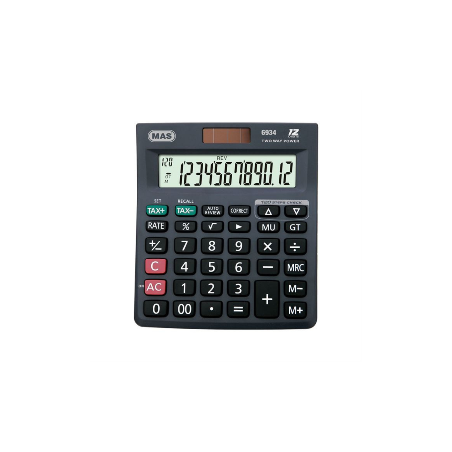 Калкулатор MAS 6934 – 12 цифри, слънчево захранване