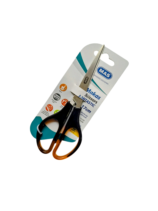 Ножица MAS – 17 см, метална, ергономични пластмасови дръжки