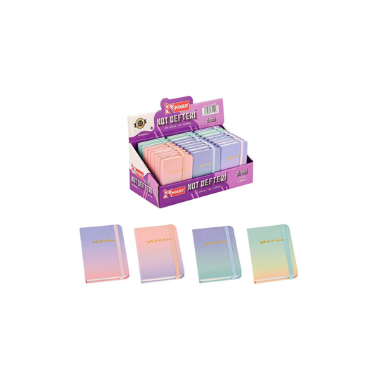 Бележник MIKRO A7 – твърди корици, с ластик, 80 листа