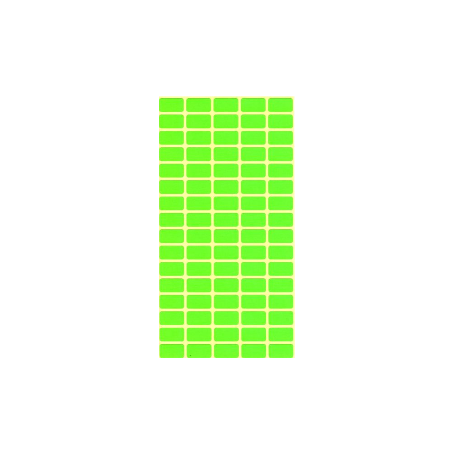 Етикети на лист – 12 × 22 мм, зелени, 106 броя