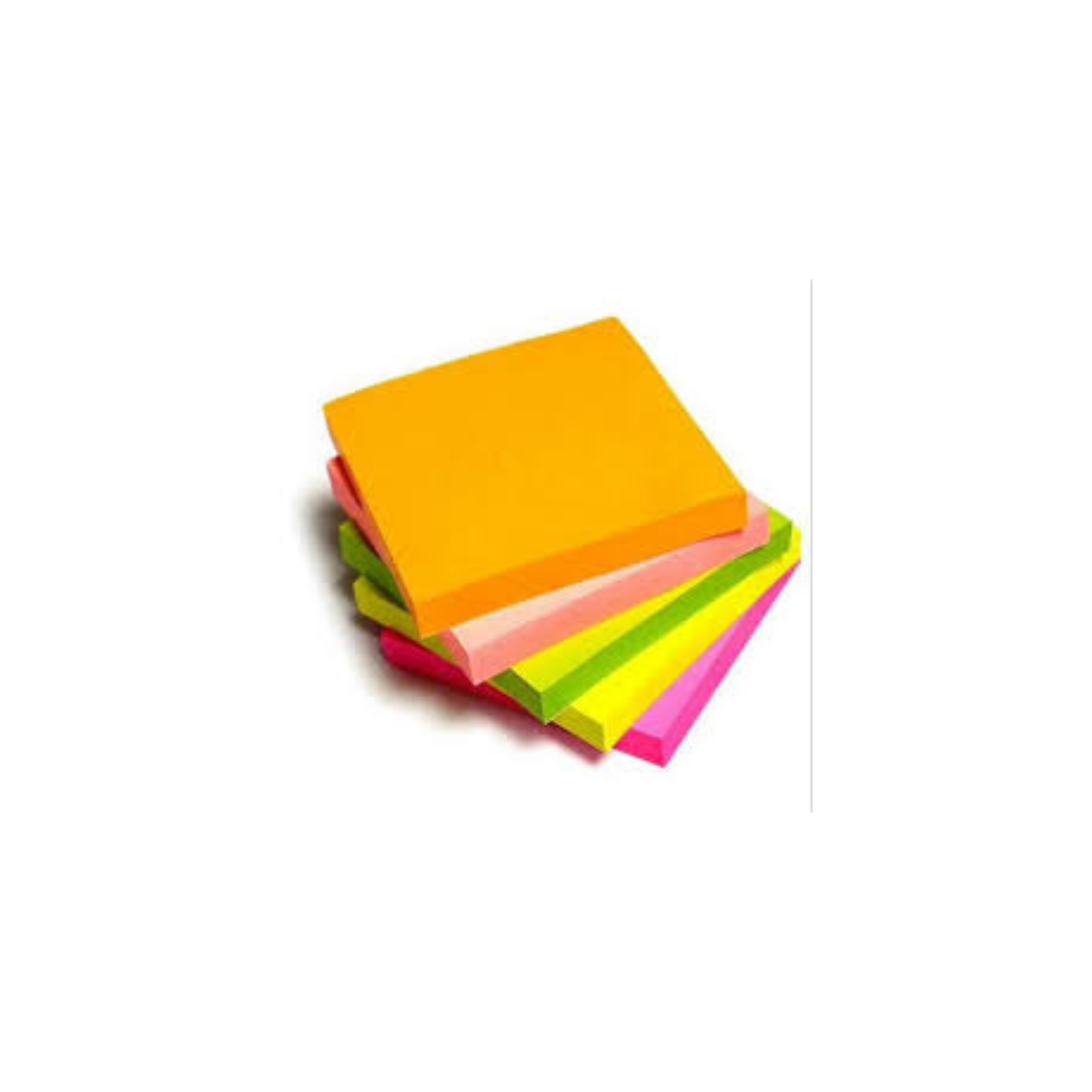 Самозалепващи листчета – 76 × 76 мм, 400 листа, 5 неонови цвята