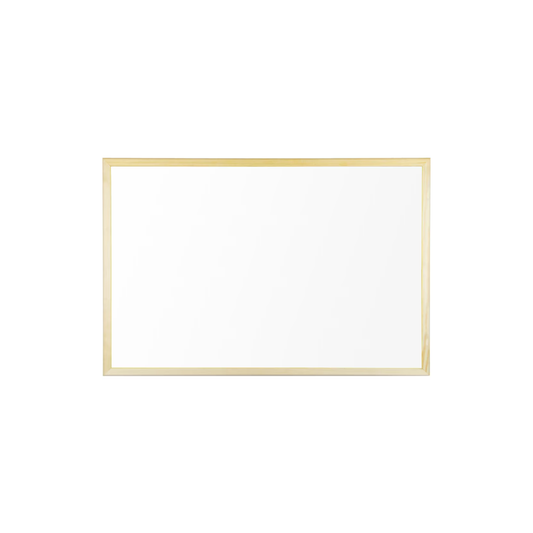 Бяла дъска с дървена рамка, немагнитна, 30 × 40 см