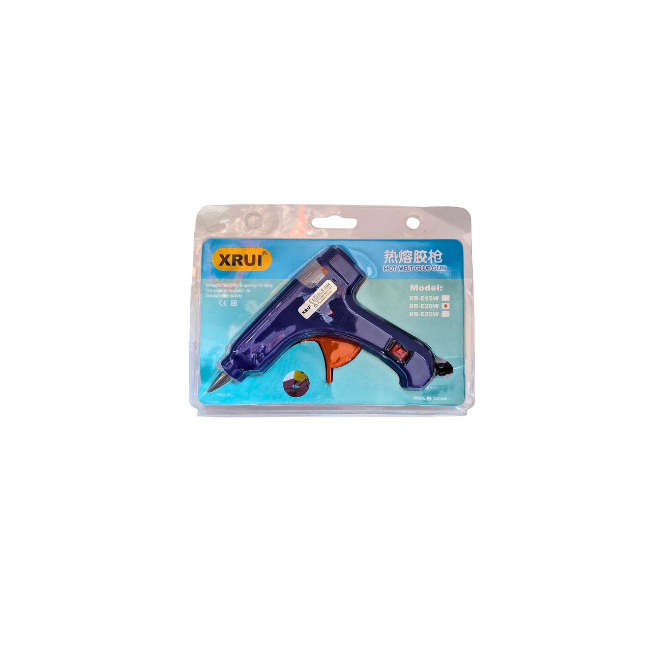 Пистолет за топъл силикон 20 W – силикон 7×180 мм, син