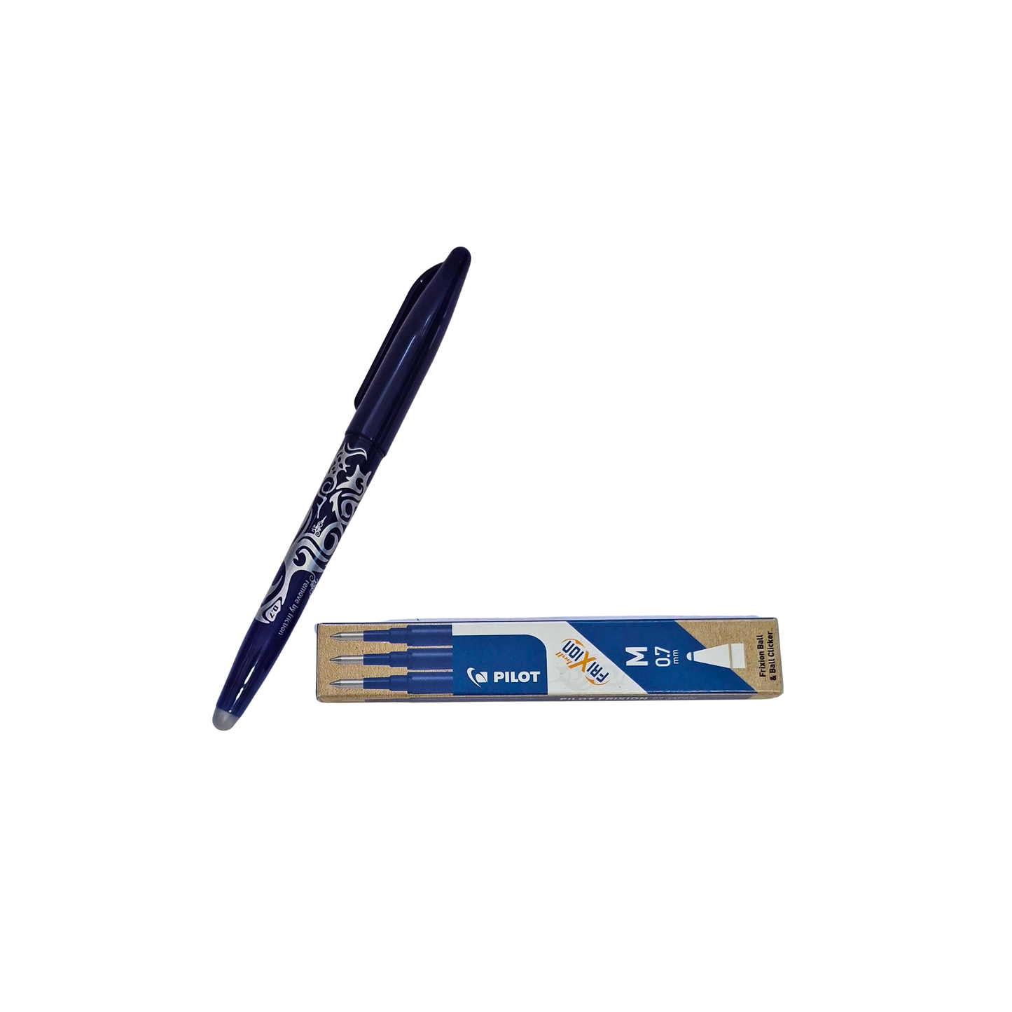 Химикал Pilot FriXion 0.7 – синьо мастило, изтриваем + 3 резервни пълнителя