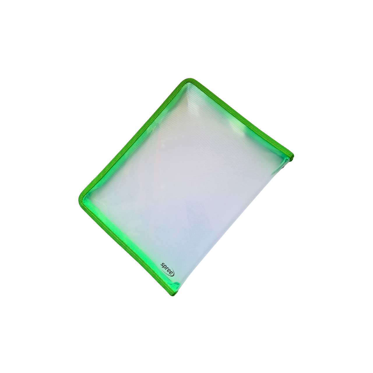 Папка с цип Spree A4 – Практична папка със зелен кант за документи