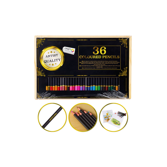 Комплект 36 цветни молива – Artist Quality в дървена кутия