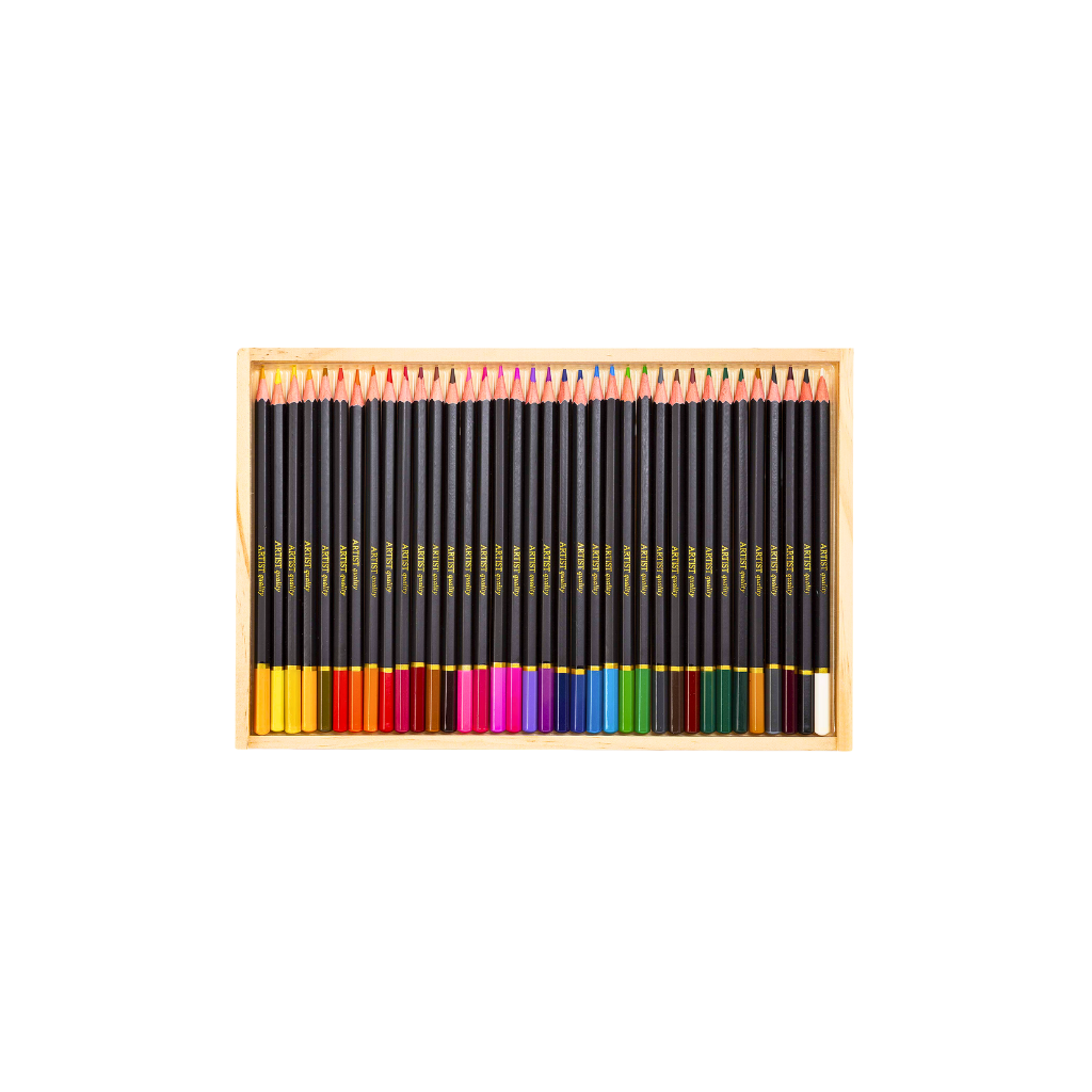Комплект 36 цветни молива – Artist Quality в дървена кутия