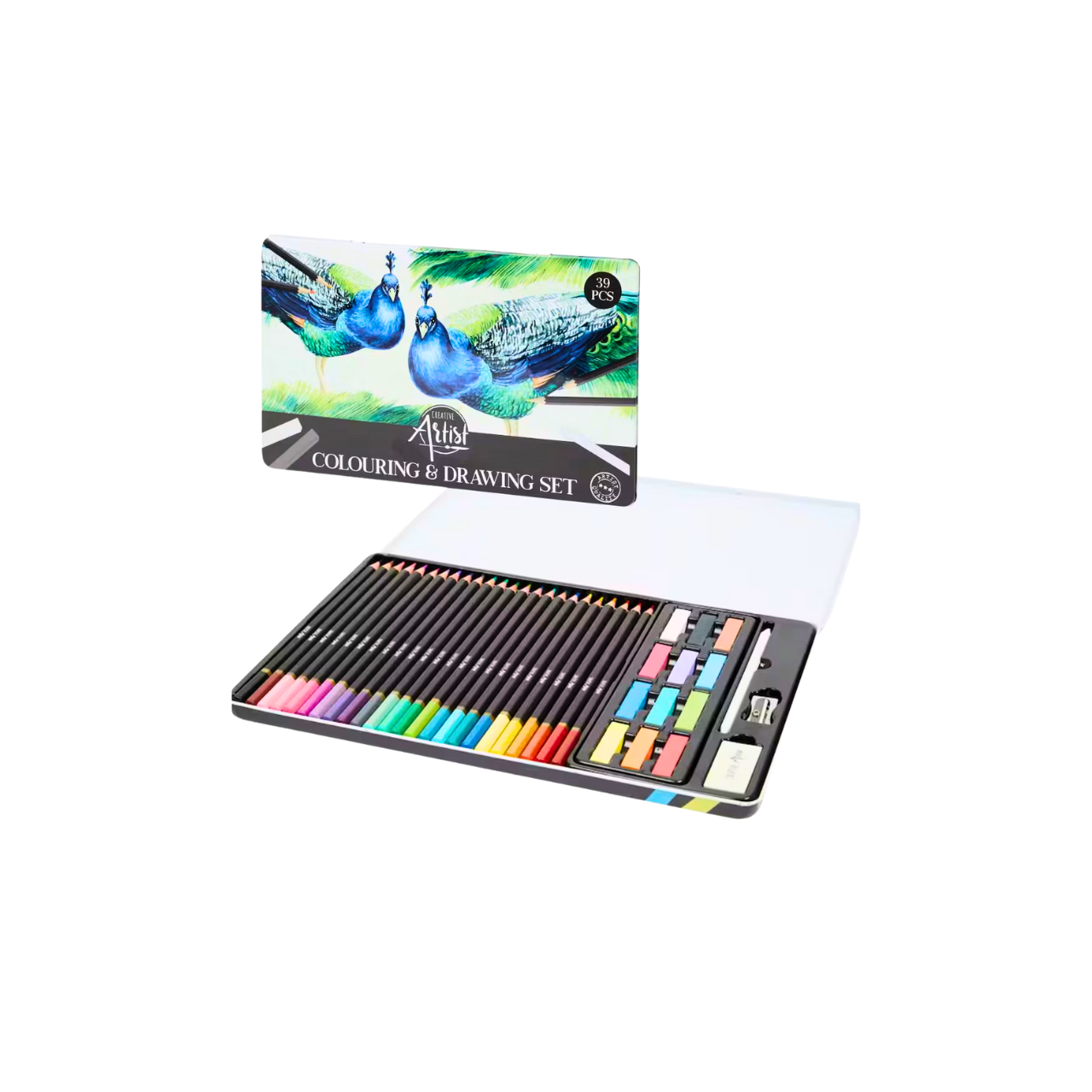 Комплект за рисуване и оцветяване Artist Quality – 39 части в метална кутия