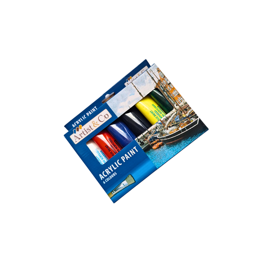 Акрилни бои Artist & Co – 6 цвята по 75 мл за рисуване